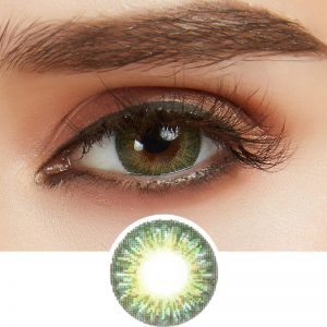 Kahverengi göze yeşil lens